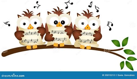 Three Owls Choir Singing Stock Photos - Image: 35015213