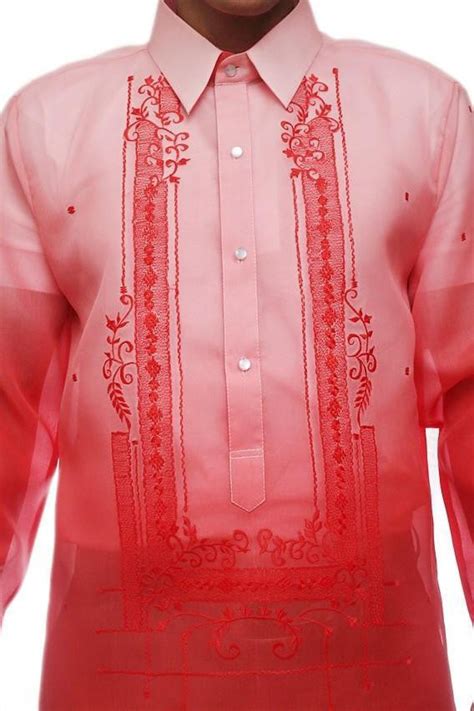 Jusi Monochromatic Barong Tagalog Red 001