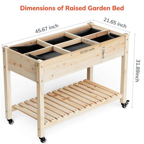 Behost Raised Wooden Flower Garden Bed For Outdoor Deck Large And High