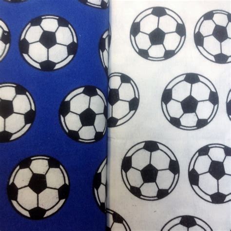 Soccer Ball Print Cotton Flannel Fabric 44 Wide Sold