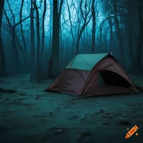 Dark And Eerie Camping Site At Night On Craiyon