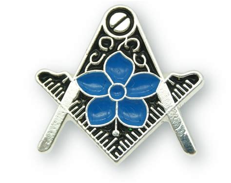 Masonic Silver Square And Compass With Forget Me Not Etsy