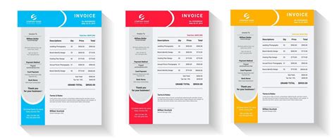 plantillas de diseño de facturas y acuerdos de pago factura