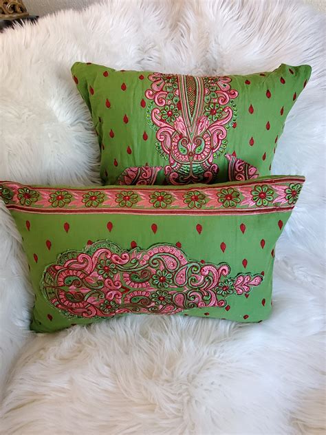 2 Decorative Pillows, Boho cushion, Bohemian home décor, handmade ...