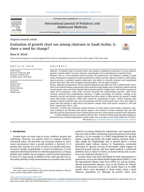 (PDF) Evaluation of growth chart use among clinicians in Saudi Arabia ...