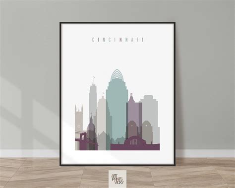 Cincinnati Skyline, Cincinnati Art, Travel Gallery Wall, Art Gallery Wall, Posters Art Prints ...