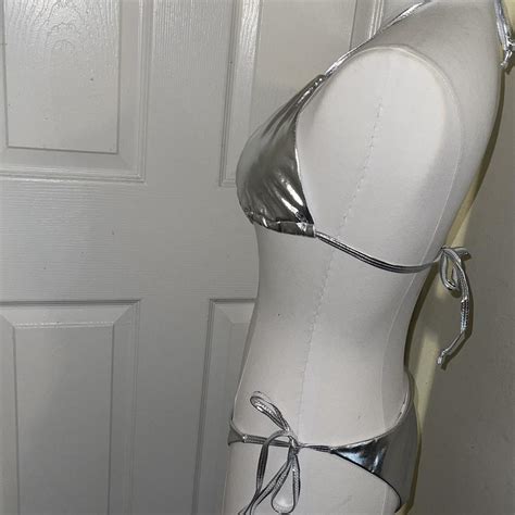 Metallic Silver Bikini New With Tags Never Worn Depop