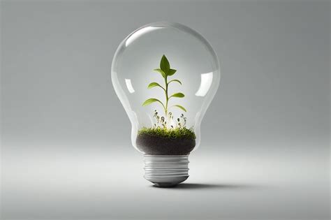 Premium Ai Image A Light Bulb With A Plant Growing Out Of It