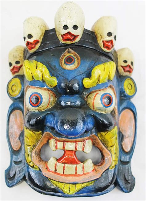 Amazon F727 F1127 Hand Crafted Wooden Mask Of Hindu God Bhairab