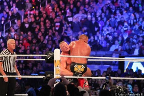 Wwe Wrestlemania 29 Brock Lesnar Triple H Bearhug | Cult of Whatever