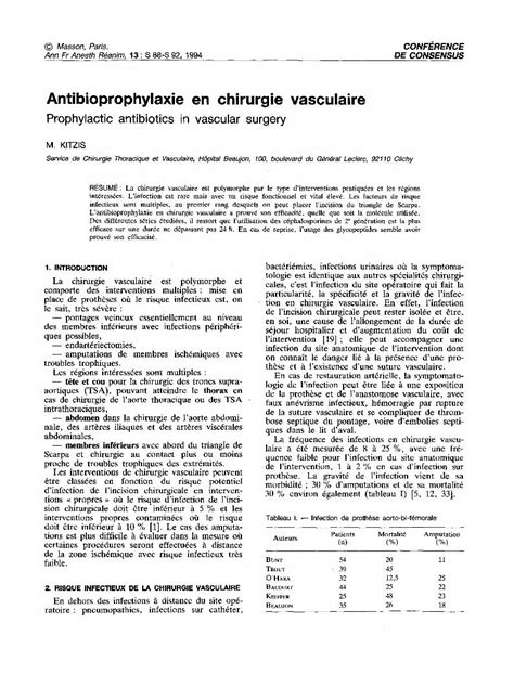 PDF Antibioprophylaxie En Chirurgie Vasculaire DOKUMEN TIPS