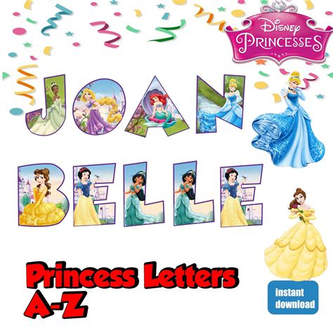 Princess Alphabet Font Clipart Princess Alphabet Princess Etsy