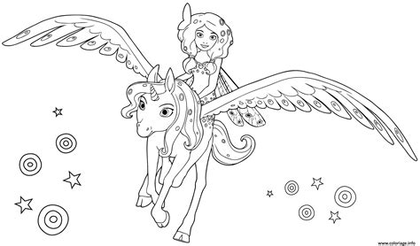 Coloriage Mia And Me Sur Sa Licorne Dessin Mia Et Moi à Imprimer