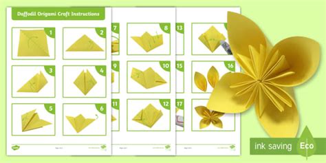 Daffodil Origami Craft Instructions Teacher Made