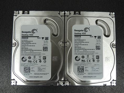 【目立った傷や汚れなし】【2台まとめ売り検品済み】seagate 2tb Hdd St2000dm001 【使用時間37083h