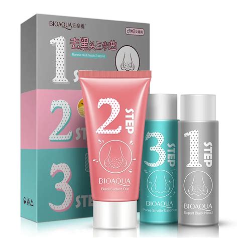 Bioaqua 3pcs Set High Efficient Exporting Blackhead Serum Nose Mask