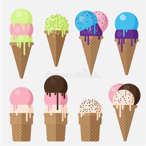 Cartoon Ice Cream Cones Stock Illustrations Cartoon Ice Cream