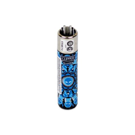 Isqueiro Grande Clipper Alien Mandala Azul Z Fuma A Tabacaria E