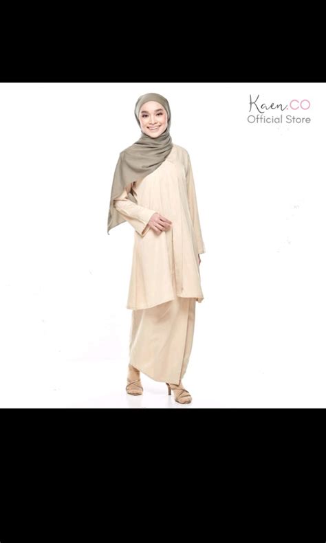 Kaen Co Kebarung In Nude Women S Fashion Muslimah Fashion Baju Kurung Sets On Carousell