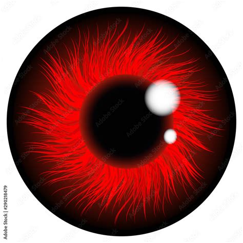 Red Eyes illustration Contact Lens. isolated on transparent background . Eyes art. Woman eye ...