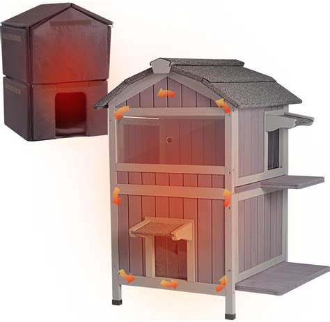 Aivituvin Outdoor Cat House With 100 Insulated Liner