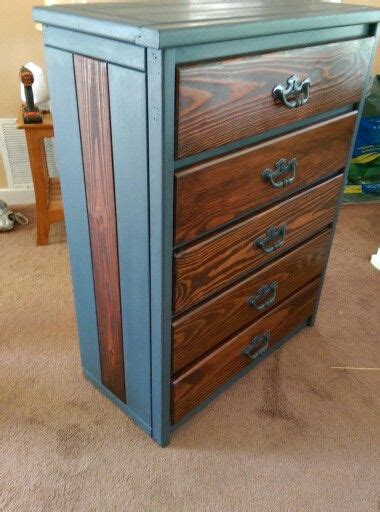 Two Toned Chalk Paint And Stain Dresser Redo Rustic Wood Projects