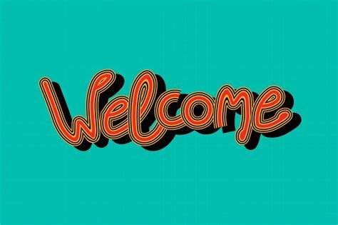 Free Vector | Vintage colorful welcome vector cursive font wallpaper