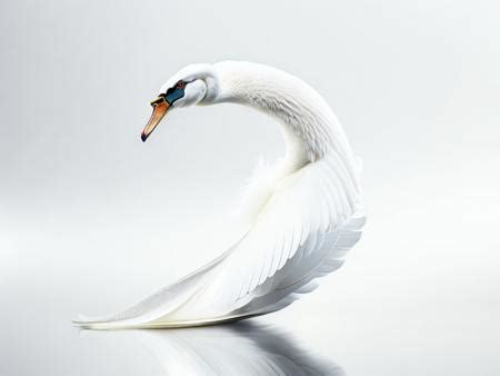 A White Swan Floating On Top Of A Body Of Water Image Design Id