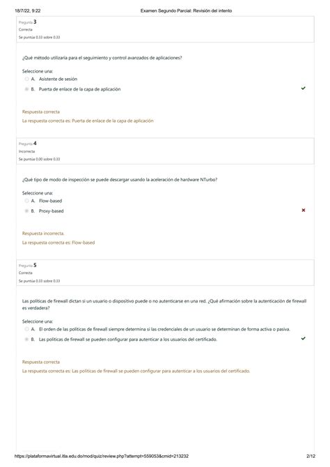 SOLUTION Examen Segundo Parcial Revisi N Del Intento Studypool