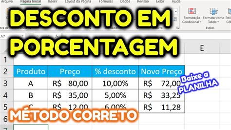 Como Descobrir A Porcentagem De Um Valor No Excel