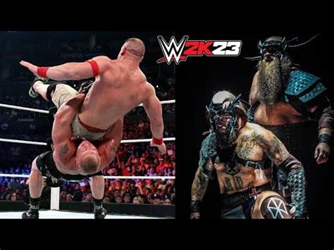 Wwe Tag Team Match Brock Lesnar Jhon Cena Vs The Viking Raiders