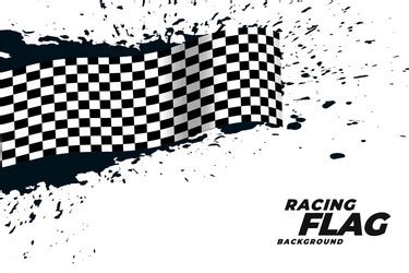 Racing Flag Car Race Sport Auto Rally Grunge Vector Image