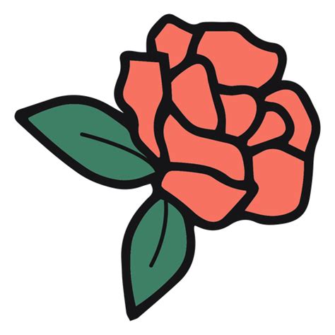 Design Png E Svg De Flor Plana Rosa Para Camisetas