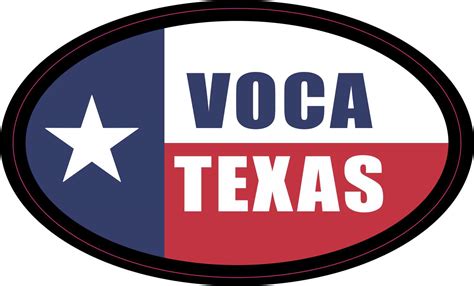 StickerTalk Flag Oval Voca Texas Vinyl Sticker, 4.75 inches x 2.75 inches