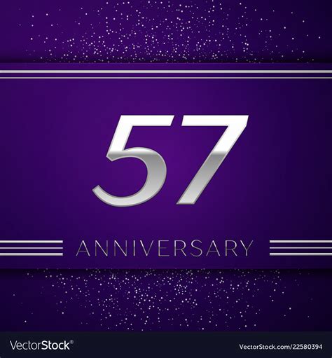 Fifty Seven Years Anniversary Celebration Design Vector Image