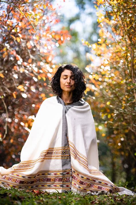 Samadhi Meditation Prayer Shawl Blanket Cosy Pure White Etsy Australia