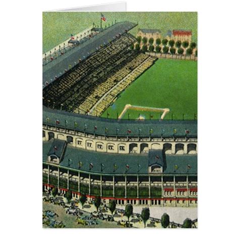 Vintage Sports Baseball Stadium, Aerial View Card | Zazzle