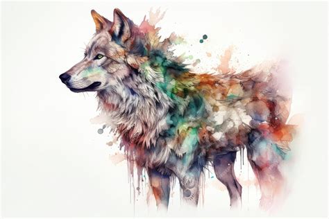 Premium AI Image | Realistic drawing wolf