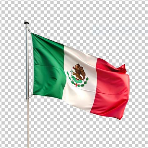 Premium PSD Textured Flagpole Flag Of Mexico