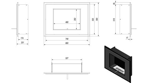 Chimenea Bioetanol De Pared Alpha T V Negro Kratki