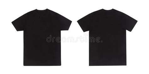 Black T-shirts Front and Back Use for Design Isolated on White ...