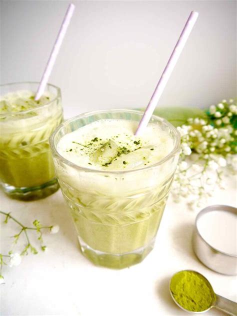 Iced Almond Milk Matcha Latte Dairy Free Perchance To Cook