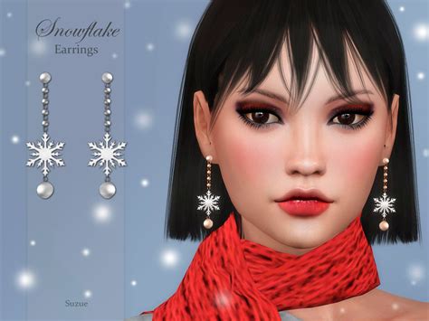 The Sims Resource Snowflake Earrings