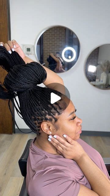 Houston Braider On Instagram Small Knotless Braids Same Day Bun In 2024 Braided Bun