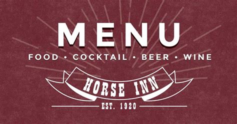 Menu - Horse Inn