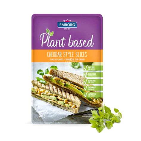 Buy Emborg Plant Based Cheddar Style Slices 150 G Online In Bahrain