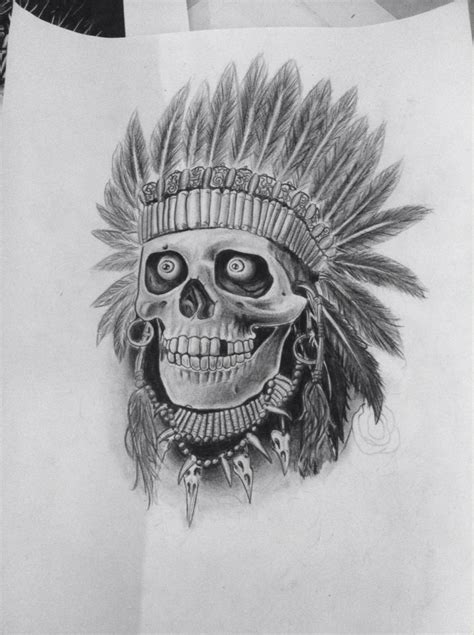 Indian Skull Indian Skull Some Pictures Tattoos Drawings Design