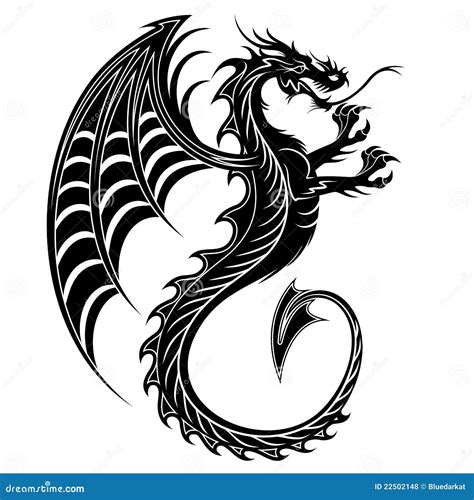 Black Dragon Silhouette With Shadow On A Purple Background, Vector Illustration | CartoonDealer ...