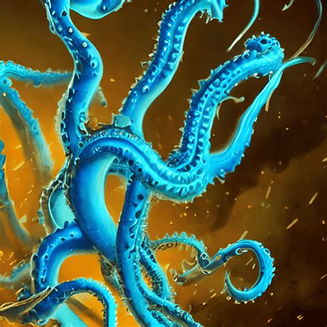 Blue Cthulhu Tentacle Terror 4k · Creative Fabrica