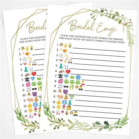 4 Fun Bridal Shower Emoji Games Free Printables